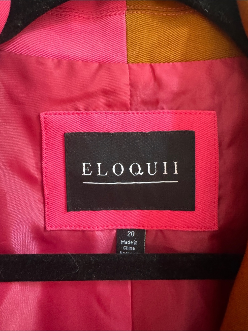 Eloquii Two-Tone Pink and Orange Colorblock Blazer - Picture 2 of 4